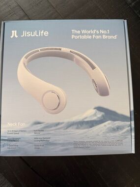 Jisulife White Neck Fan - Portable Hands-Free Cooling